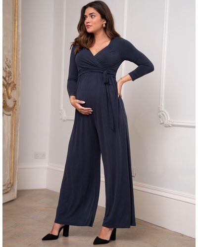 Seraphine Midnight Blue Maternity & Nursing Jumpsuit