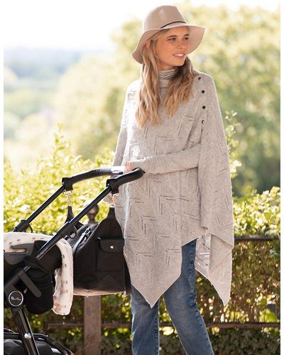 Seraphine Gray Cable Knit Nursing Cover