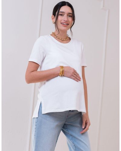 Seraphine Jersey Short Sleeve Maternity T-shirt - White