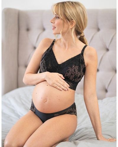 Seraphine Lace Maternity & Nursing Bralette - Black