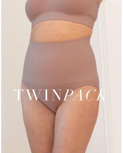 Seraphine Post Maternity Shaping Briefs – Cappuccino Twin Pack - Natural