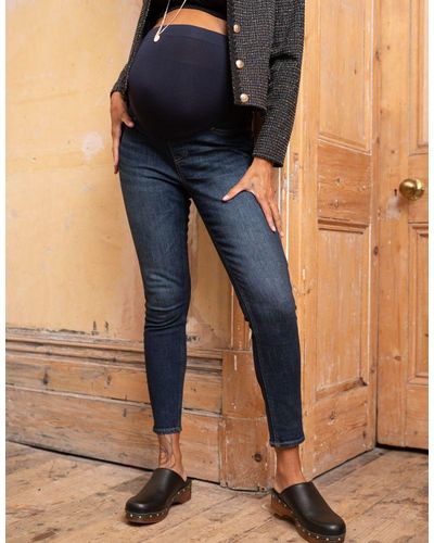 Seraphine Organic Cotton Indigo Skinny Maternity Jeans - Blue