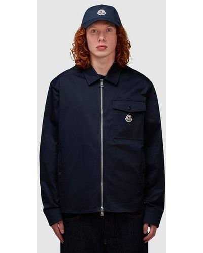 Moncler Zip Up Overshirt in Black for Men Lyst UK