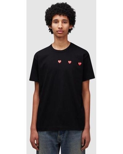 COMME DES GARÇONS PLAY Horizontal Hearts T-shirt - Black
