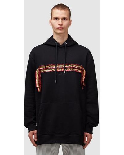 Lanvin Curb Lace Embroidered Hoodie - Black