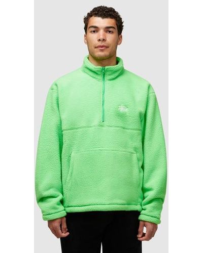 Stussy Half Zip Mock Fleece Jacket - Green