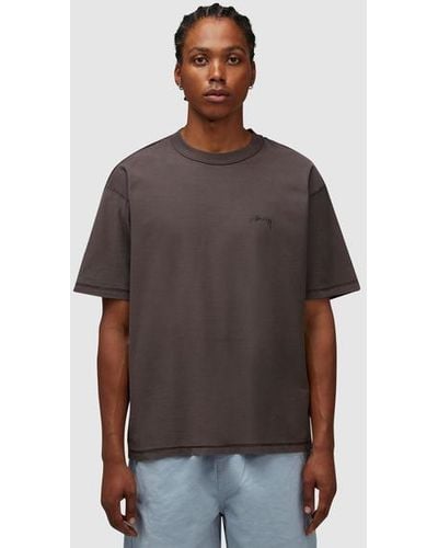 Stussy Stussy Inside-Out Crew-Neck T-Shirt - Brown