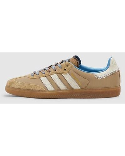 adidas Originals Wales Bonner Samba Suede And Leather-trimmed Shell Sneakers - Brown