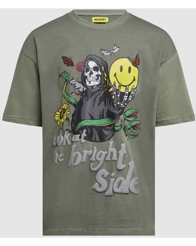 Market X Smiley Look At The Bright Side T-shirt - Green