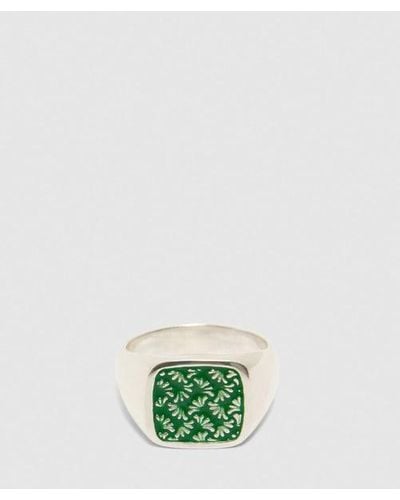 MAPLE Floral Signet Ring - Green