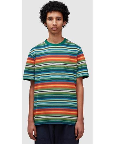 Noah Striped Pocket T-shirt - Green