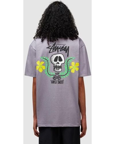 Stussy Skull Crest T-shirt - Purple