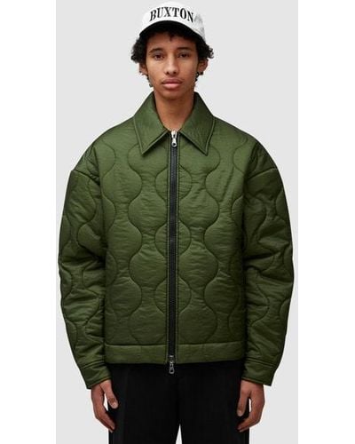 Cole Buxton Quilted Ripstop Overshirt - Green