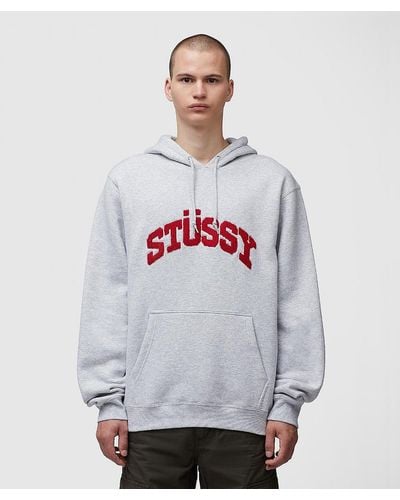 Stussy Chenille Arch Hoodie - Gray