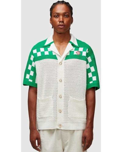Casablancabrand Cotton Crochet Short-sleeve Shirt - Green