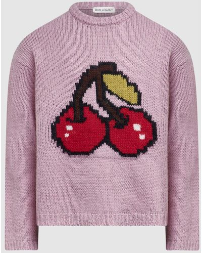Our Legacy Sonar Candyfloss Cherry Acrylic Knit - Pink