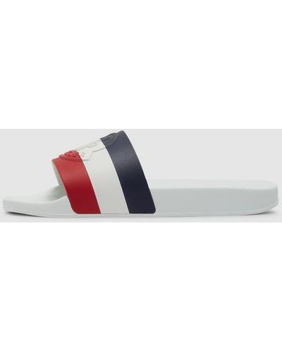 Moncler Basile Stripe Slider - White