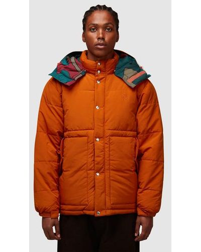 Parra Trees In Wind Puffer Jacket - Orange