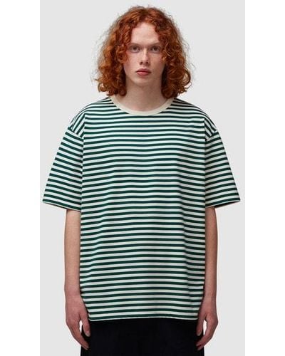 Nanamica Coolmax Stripe Jersey T-shirt - Green