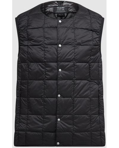 Taion Gilet Crew Neck Down Black for Men | Lyst