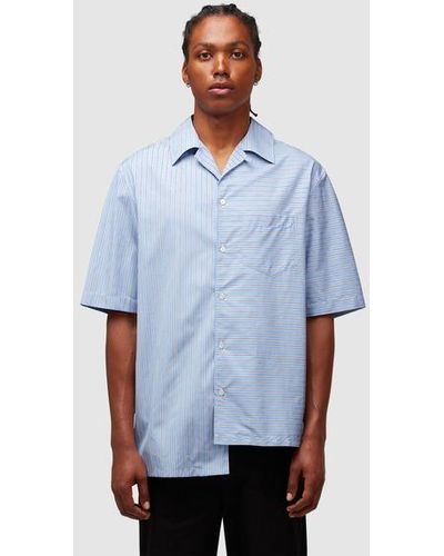 Lanvin Bigout Short Striped Sleeve Shirt - Blue