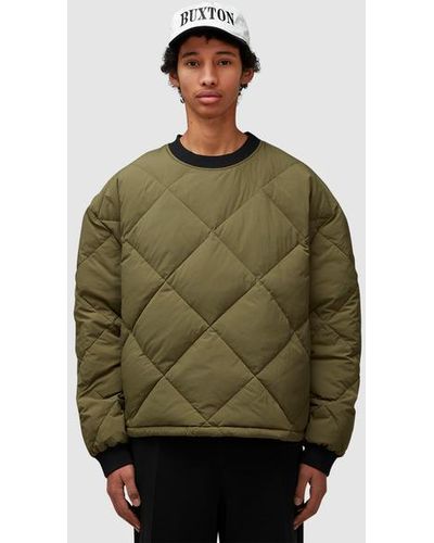 Cole Buxton Quilted Crewneck Sweatshirt - Green