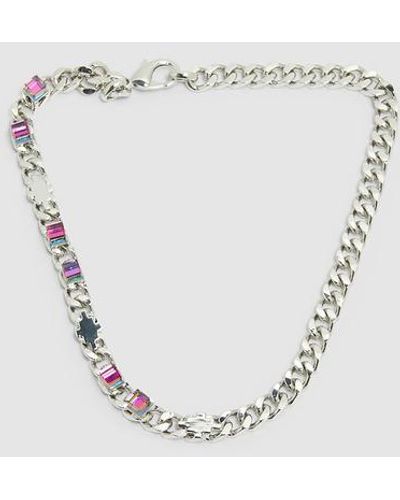 Marcelo Burlon Swarovski Cross Necklace - Metallic