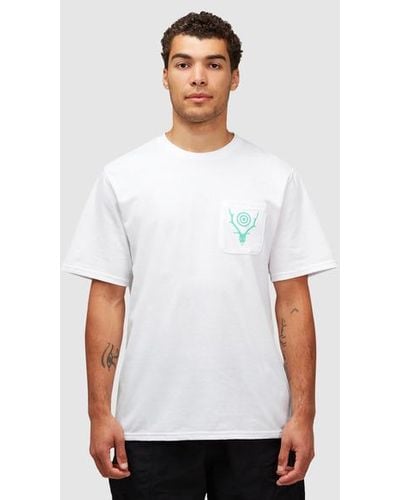 South2 West8 Round Pocket T-shirt - White