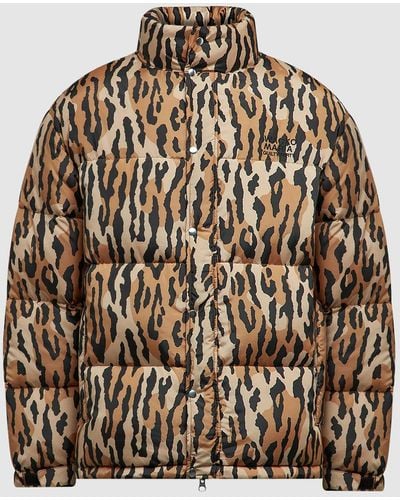 Wacko Maria Leopard Down Jacket - Natural