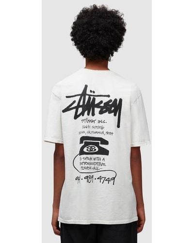 Stussy Old Phone Pigmented Dyed T-shirt - White