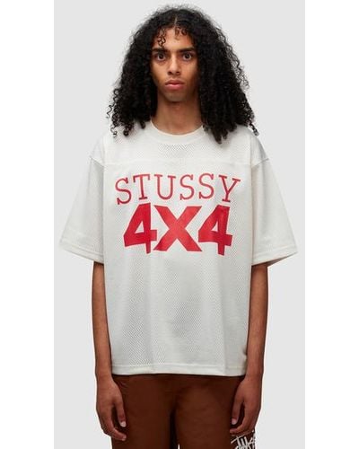 Stussy 4x4 Mesh Football Jersey T-shirt - Red