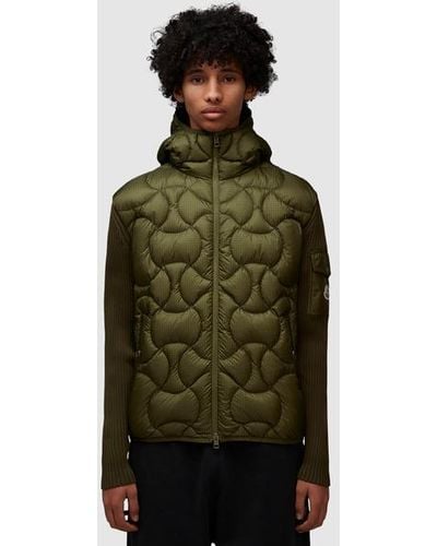 Moncler Quilted Down Cardigan - Green