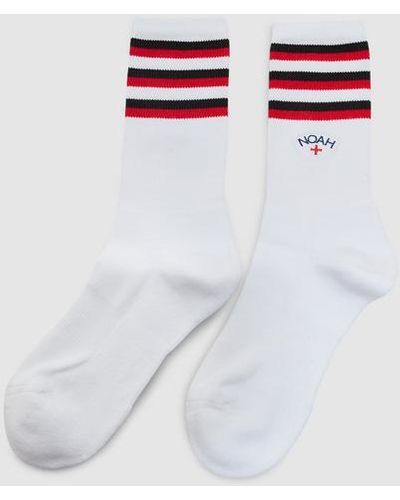 Noah Striped Sock - White