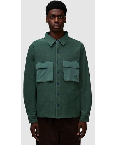 Brain Dead Cpo French Terry Sateen Shirt - Green