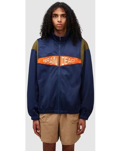 Brain Dead Alonzo Panelled Rib Track Jacket - Blue