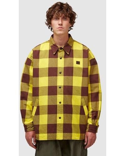 Acne Studios Oriol Buffalo Check Padded Overshirt - Yellow