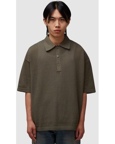 MKI Miyuki-Zoku Looose Gauge Polo Shirt - Brown