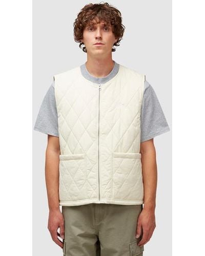 Stussy Diamond Quilted Vest - White