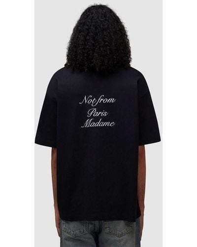 Drole de Monsieur Cursive Slogan T-shirt - Black