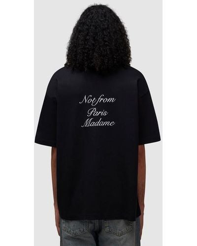 Drole de Monsieur Cursive Slogan T-shirt - Black