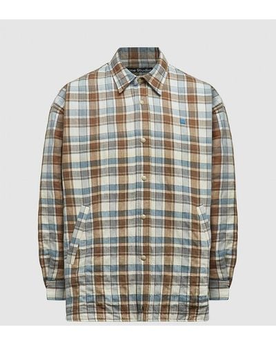 Acne Studios Oriol Flannel Face Padded Overshirt - Blue