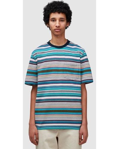 Noah Striped Pocket T-shirt - Blue