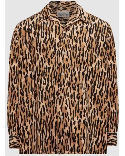 Wacko Maria Leopard Corduroy Shirt - Natural
