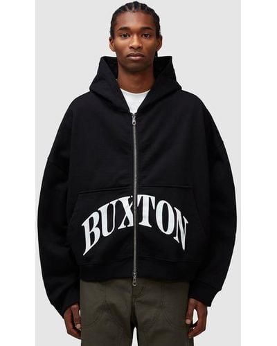 Cole Buxton Zipped Logo Hoodie - Black
