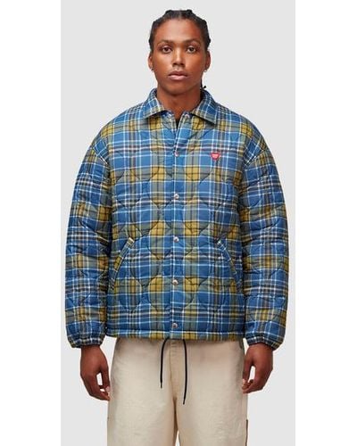 Human Made Quilted Check Tiger Coach Jacket - Blue