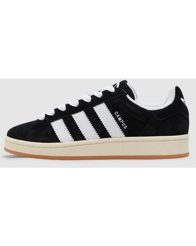 adidas Campus Brand-stripe Suede Low-top Trainers - Black