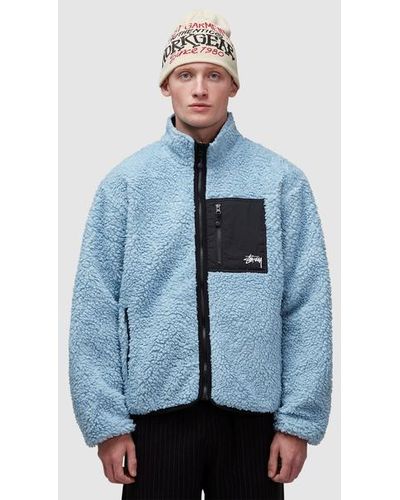 Stussy Sherpa Reversible Jacket - Blue