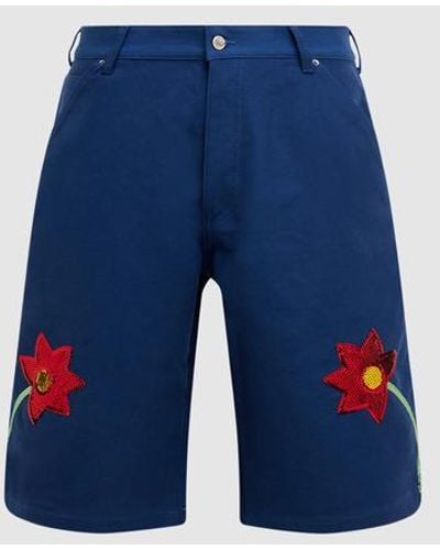 Sky High Farm Embroidered Workwear Denim Short - Blue