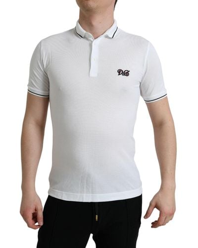 Dolce & Gabbana Logo Collared Short Sleeves Polo T-Shirt - White