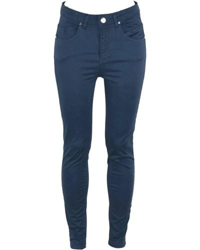 Maison Espin Chic High-Waisted Super Skinny Olivia Trousers - Blue